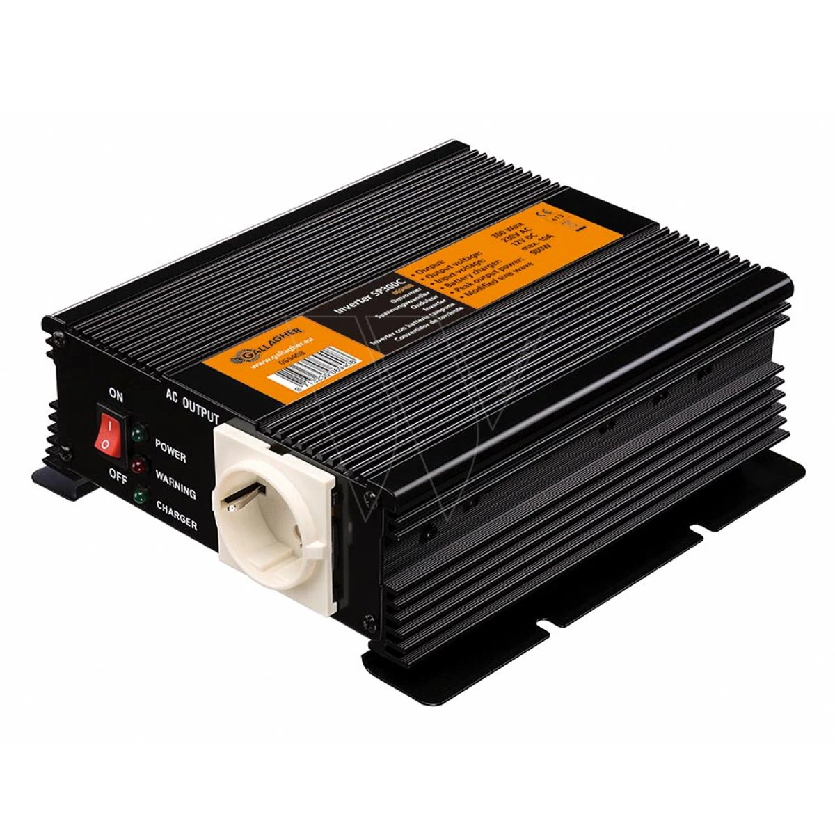 Gallagher Omvormer 12v/230v, 300w Back-u 4 Gallagher Omvormer 12v/230v, 300w Back-u - Afbeelding 2