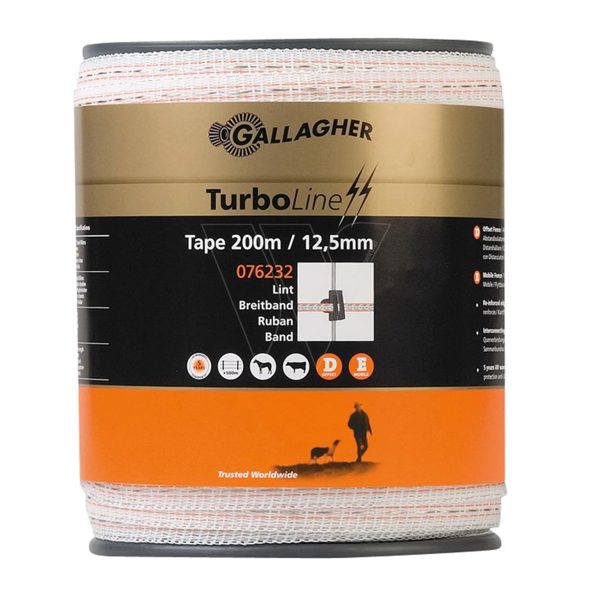 Gallagher Turboline Lint 12,5mm Wit 200m 3 Gallagher Turboline Lint 12,5mm Wit 200m