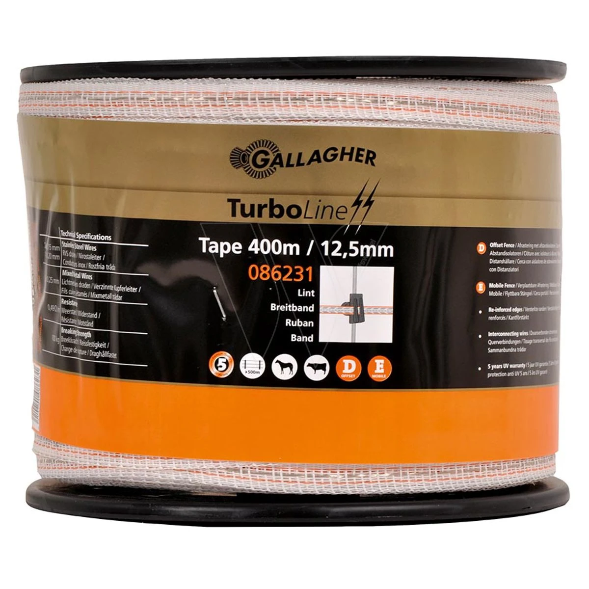 Gallagher Turboline Lint 12,5mm Wit 400m 3 Gallagher Turboline Lint 12,5mm Wit 400m