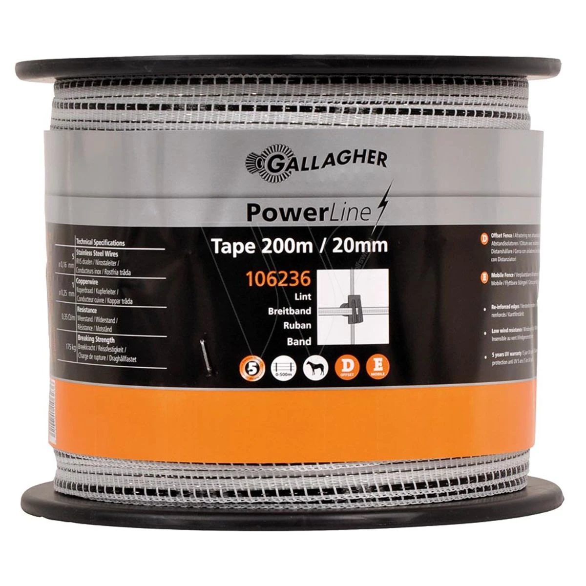 Gallagher Powerline Lint 20mm Wit 200m 3 Gallagher Powerline Lint 20mm Wit 200m