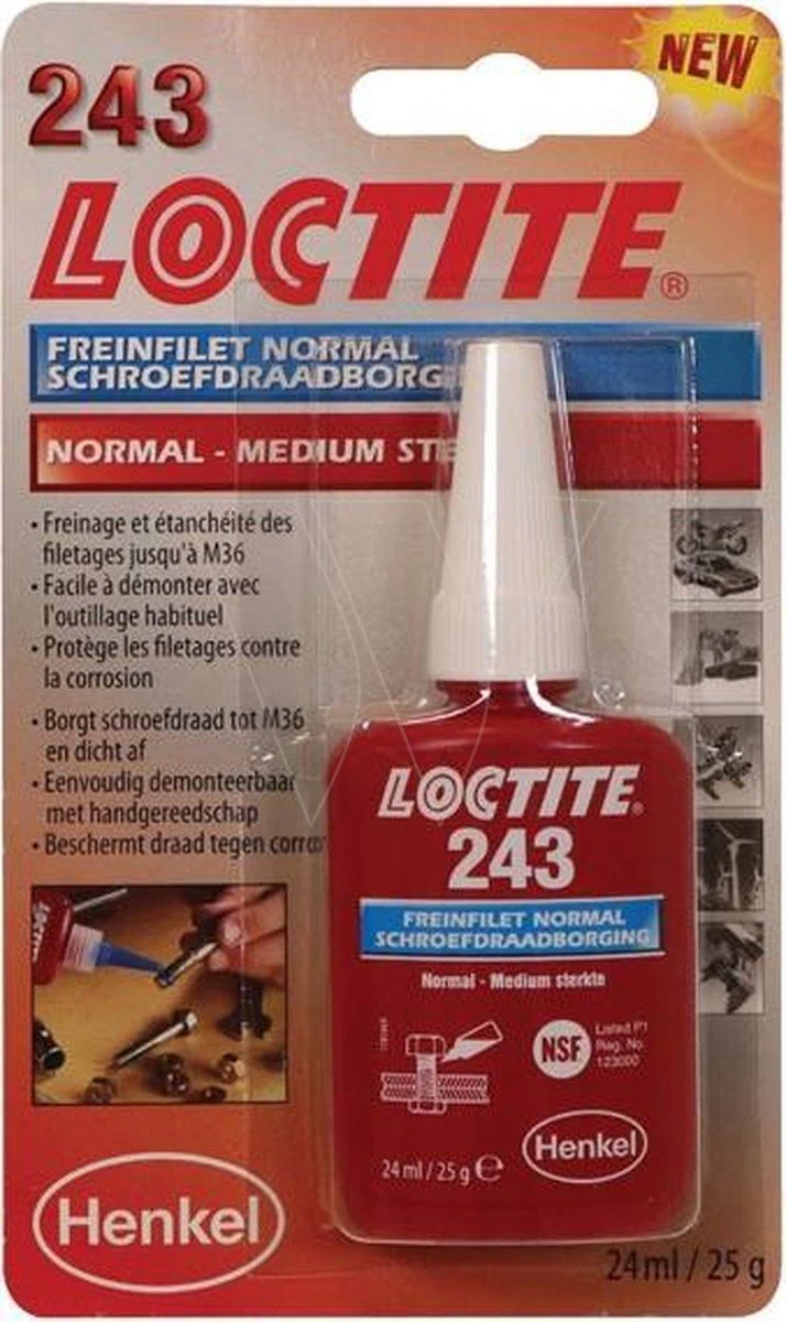 Loctite® 243 Schroefdraadborgmiddel 24ml 3 Loctite® 243 Schroefdraadborgmiddel 24ml