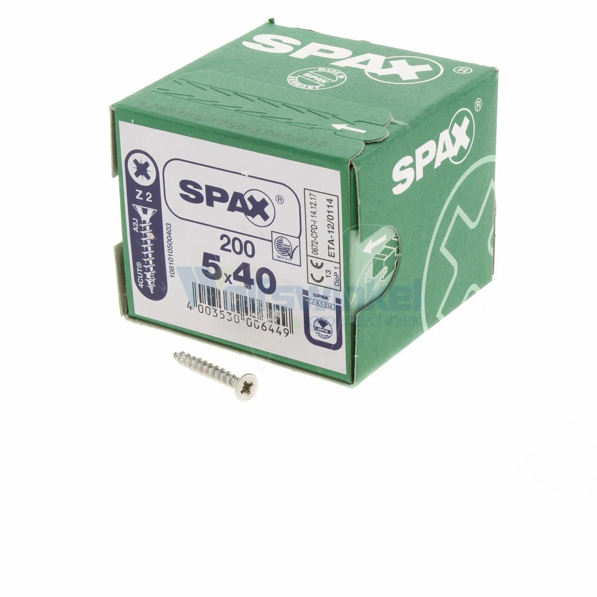 Spaanpl Schr Vz Pk 5.0x40 Poz (200) Spax 3 Spaanpl Schr Vz Pk 5.0x40 Poz (200) Spax