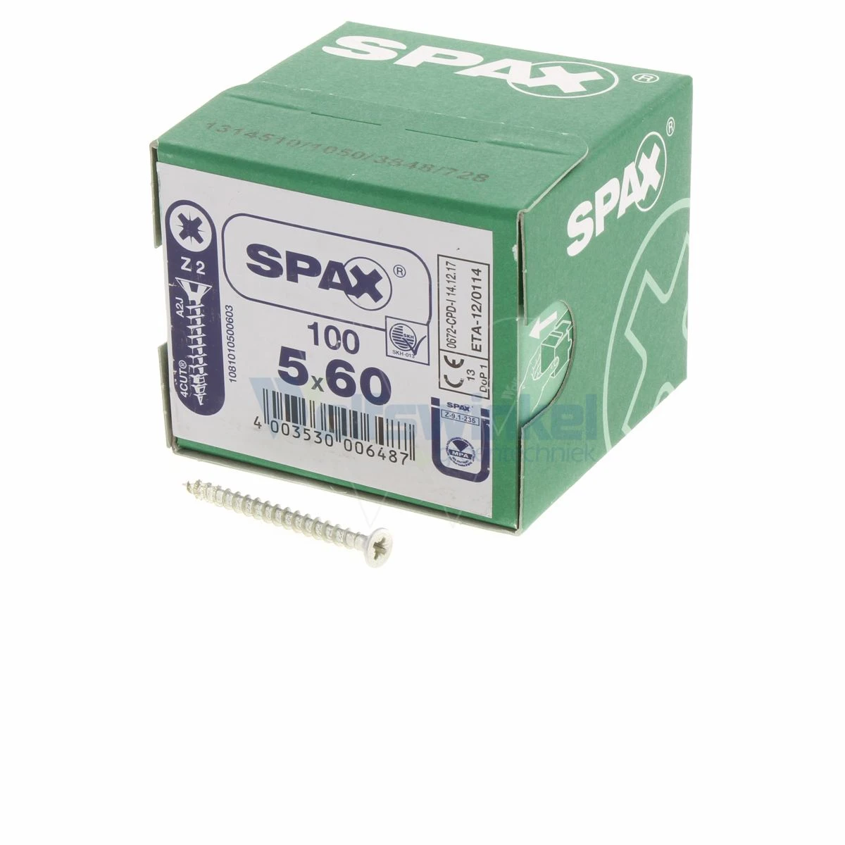 Spaanpl Schr Vz Pk 5.0x60 Poz (100) Spax 3 Spaanpl Schr Vz Pk 5.0x60 Poz (100) Spax